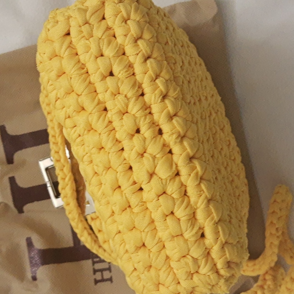 Hernando Josa Candy Crochet Knit Mini Shoulder Bag, Yellow RARE NEW - Picture 10 of 17